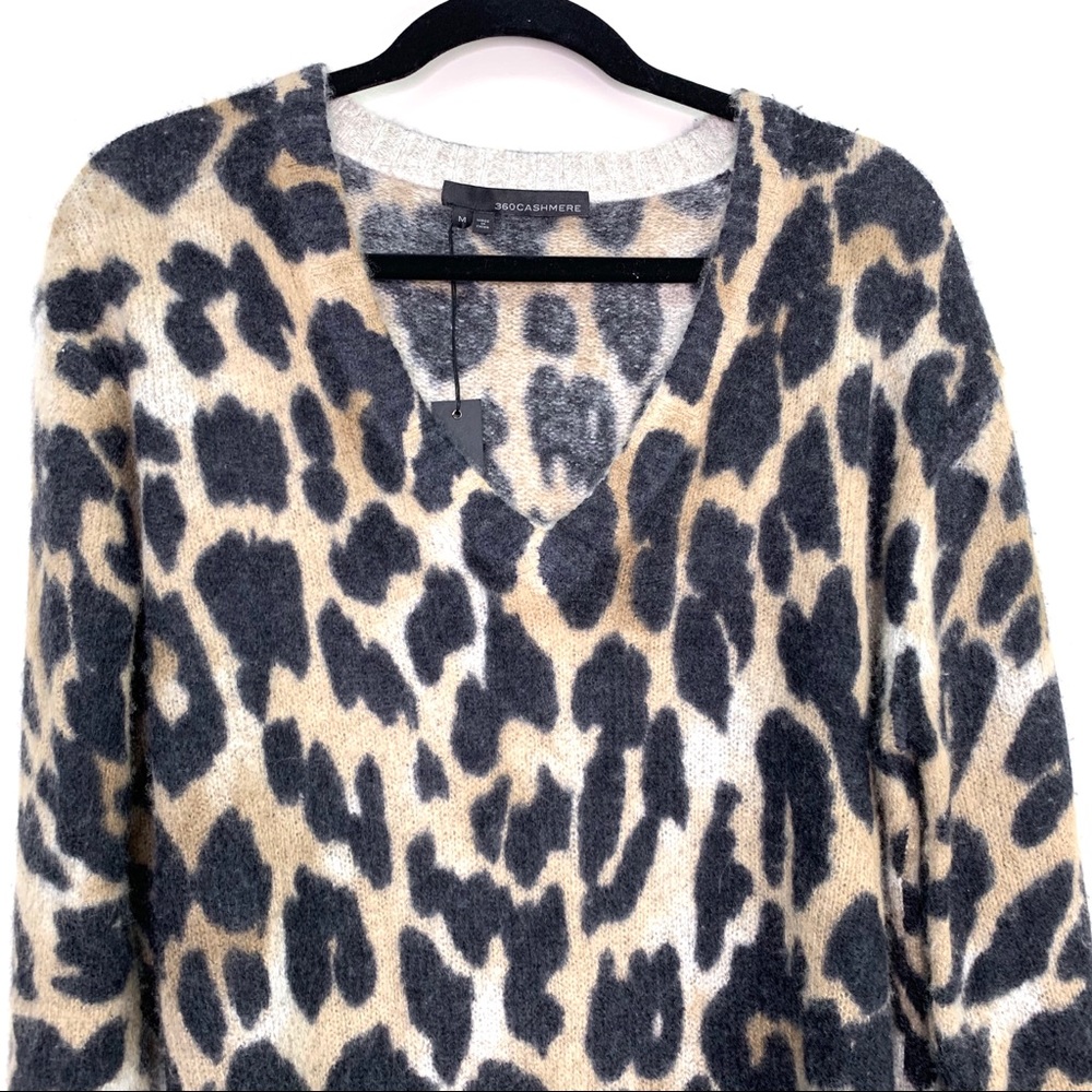 360 Cashmere Geraldine Sweater Leopard Size M - Picture 5 of 13